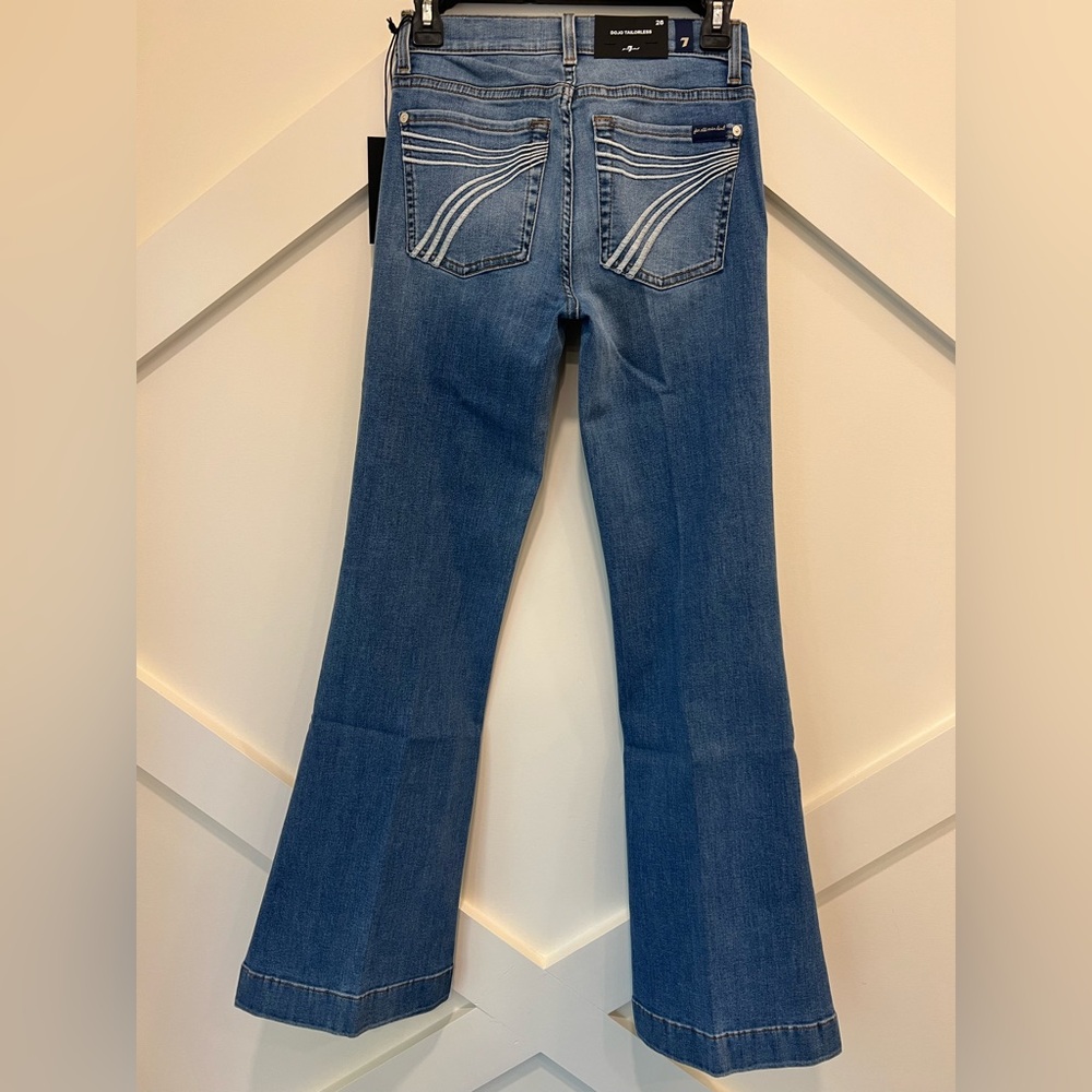 7 For All Mankind Tailorless Dojo Jeans Women's Trousers NWT 7FAMK NWT Size 26 - Picture 4 of 8